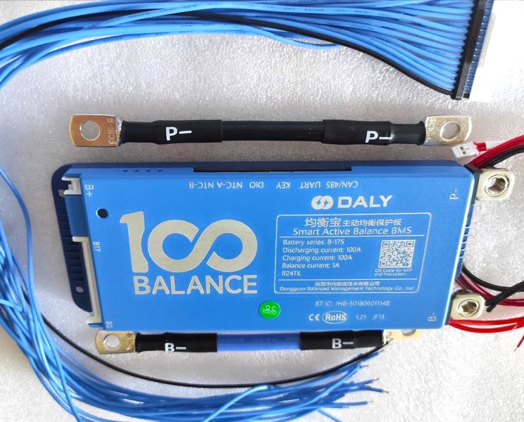 Smart BMS 100Balance (суббренд DALY) 100A 8S - 17S Li-ion/LiFePO4/LTO з активним балансиром та Bluetooth DALY-8-17S-100 фото