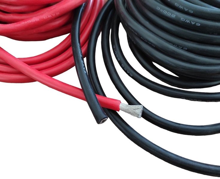 Дріт силіконовий 6 AWG - 16 мм2 (3200х0,08) червоний, чорний SIL-6AWG фото