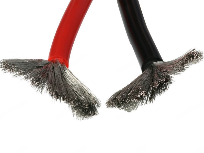 Дріт силіконовий 6 AWG - 16 мм2 (3200х0,08) червоний, чорний SIL-6AWG фото