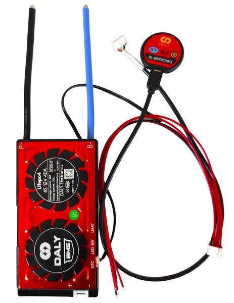 DALY Smart BMS LiFePo4 4S 12V 40A (Bluetooth + Smart Balancer + Y-cable) BMS-DAL-4S-40-AB4S-BLY фото